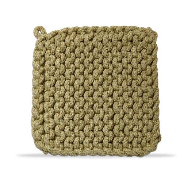 Picture of crochet trivet potholder - lettuce green