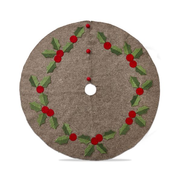 Picture of holly leaf tree skirt - multi