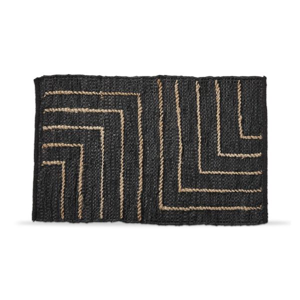 Picture of lionel leather rug - black