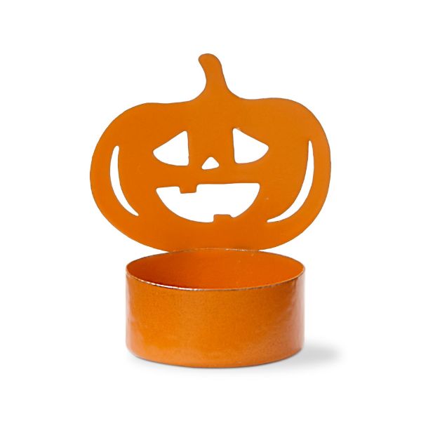 Picture of jack-o-lantern tealight holder - orange