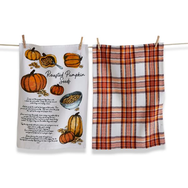 Picture of pumpkin seed dishtowel set of 2 - harvest