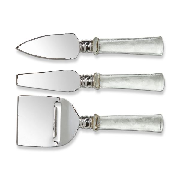 Picture of glass handle cheese utensil set of 3 - clear