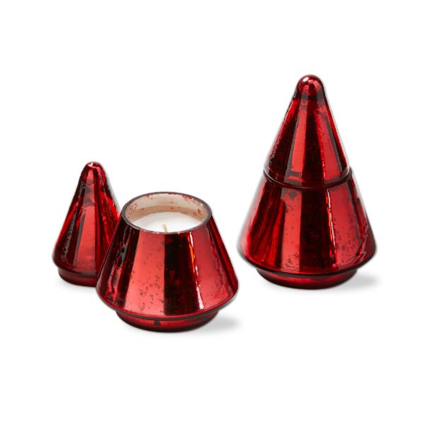 Picture of tree candle with lid christmas spice - red