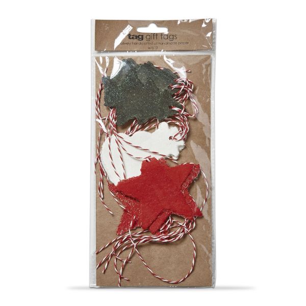 Picture of handmade paper holiday gift tag set of 12 - multi