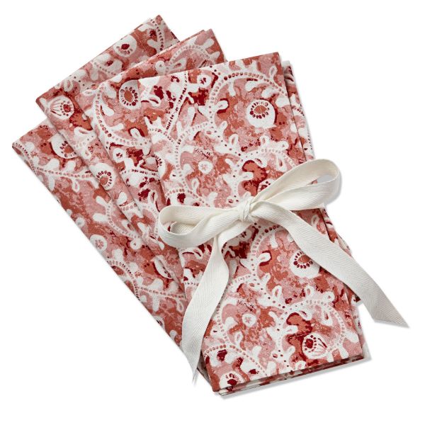 Picture of dream flower napkin set of 4 - coral