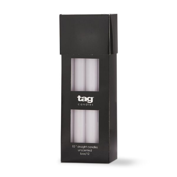 tag wholesale color studio 10in straight candle unscented paraffin wax taper candlesticks events weddings parties white