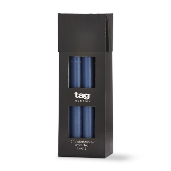 tag wholesale color studio 10in straight candle unscented paraffin wax taper candlesticks events weddings parties blue denim