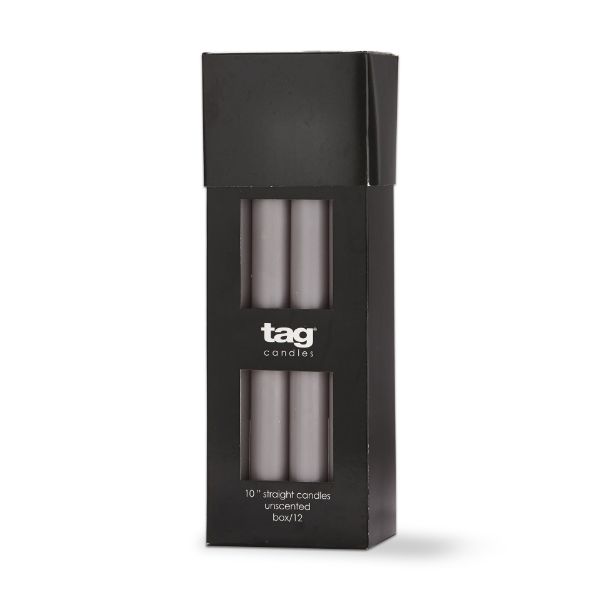tag wholesale color studio 10in straight candle unscented paraffin wax taper candlesticks events weddings parties gray