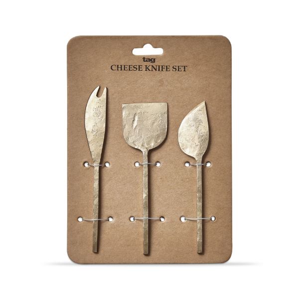 tag wholesale forged cheese utensil set of 3 antique brass knife serving board charcuterie
