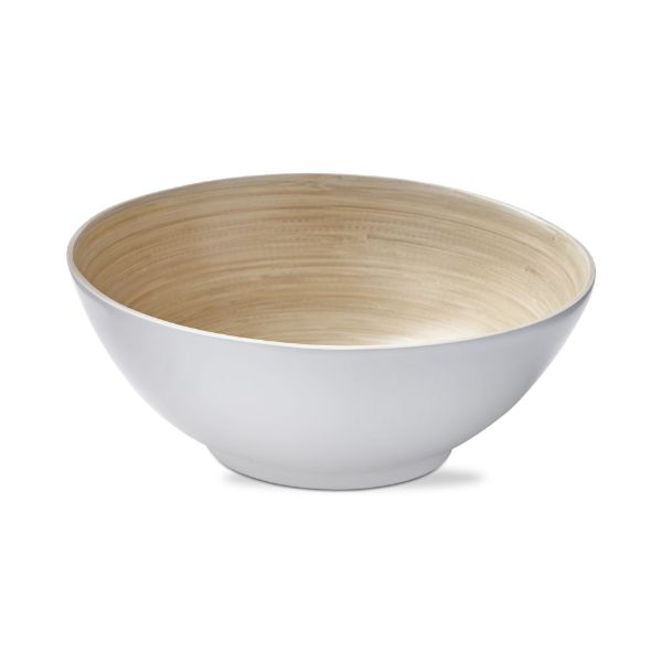 tag wholesale shallow bamboo bowl white handcrafted serving entertaining natural food safe