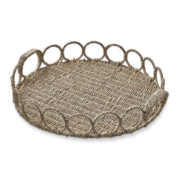 tag wholesale seagrass link round tray natural seagrass handwoven table home decor
