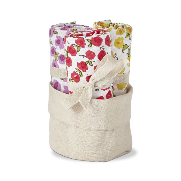tag wholesale spring bud dishtowel set in bin flower floral cotton dishcloth kitchen clean retail