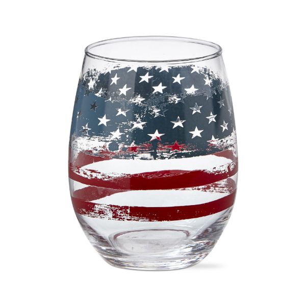 tag wholesale patriotic stemless wine glass barware drinks cocktail gift red white blue america