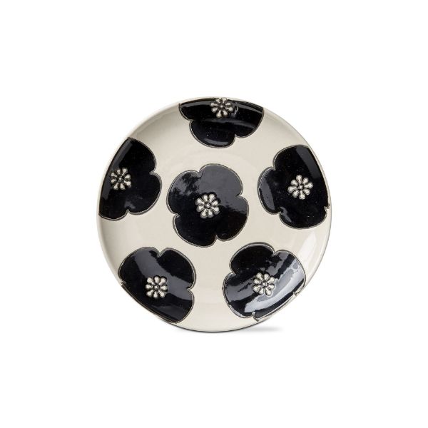 tag wholesale kyoto flower appetizer plate floral design dinnerware decor black white