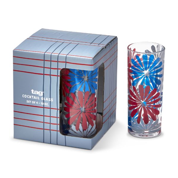 tag wholesale very groovy drinks glass set of 4 usa patriotic 4th of july glassware bar