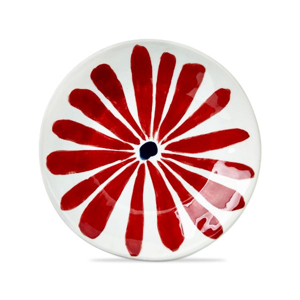 tag wholesale very groovy appetizer plate floral design dinnerware decor red white blue