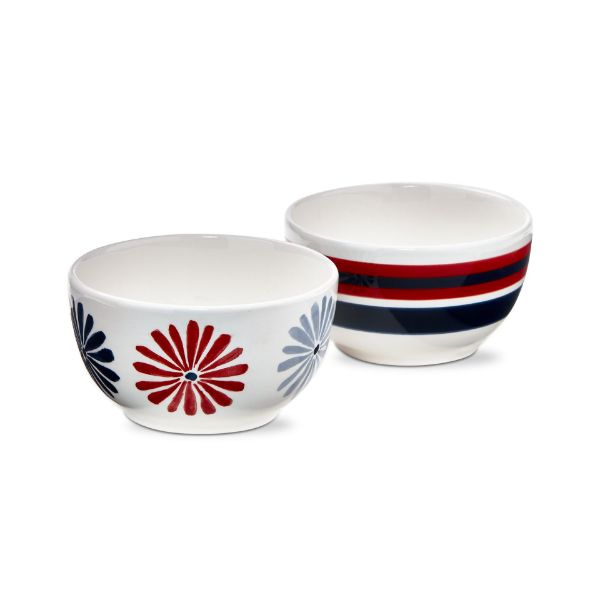 tag wholesale weekend snack bowl assortment of 2 snack appetizer small red white blue