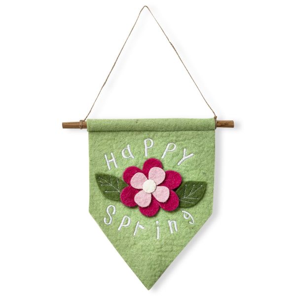 tag wholesale happy spring hanging pendant flower wool wall art spring easter