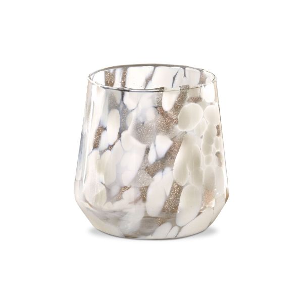 tag wholesale confetti glass tealight candle holder medium art white decor display home event