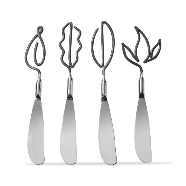 tag wholesale leaf spreader assortment of 4 utensil stainless steel butter jam condiment cheese