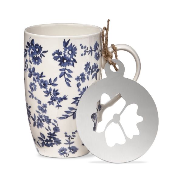 tag wholesale cottage floral coffee mug and stencil set beverage tea hot cocoa gift
