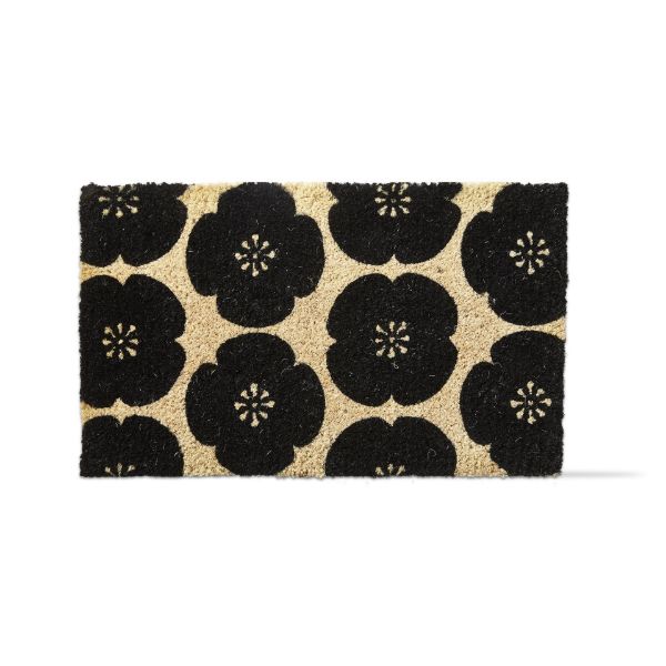 tag wholesale black flower coir mat natural sustainable eco friendly doormat floral