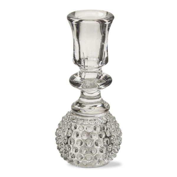 Picture of hobnail tealight taper holder - clear