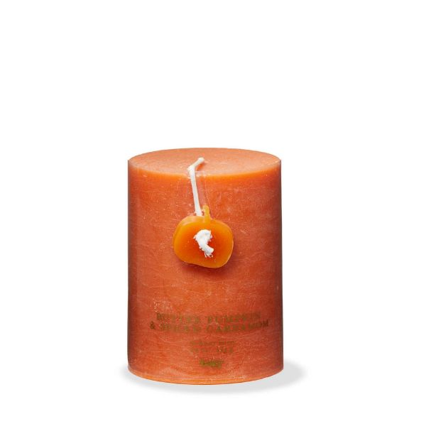 Picture of butter pumpkin & spiced cardamom scented pillar 3x4 - pumpkin