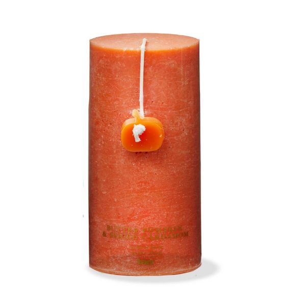 Picture of butter pumpkin & spiced cardamom scented pillar 3x6 - orange