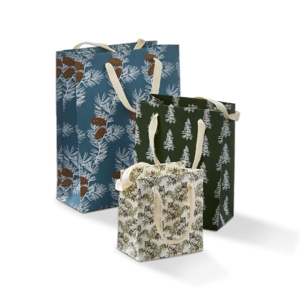 Picture of wilde pine gift bag set of 3 - green multi