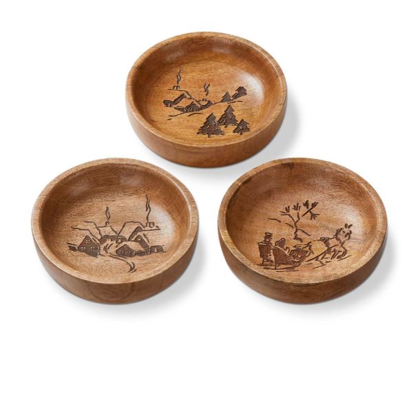 Picture of so this is christmas wood bowl assortment of 3 - natural