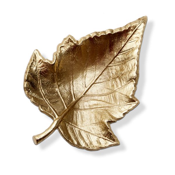 Picture of maple leaf dish - antique gold