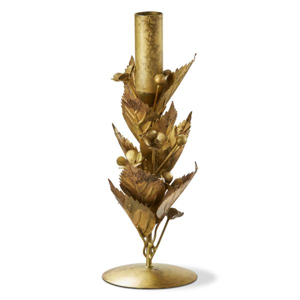 Picture of botanical taper holder - antique brass