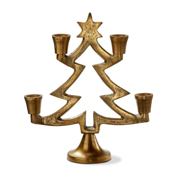 Picture of christmas tree taper holder - antique brass