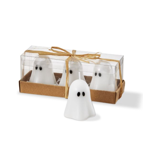Picture of ghost mini candles set of 3 - white