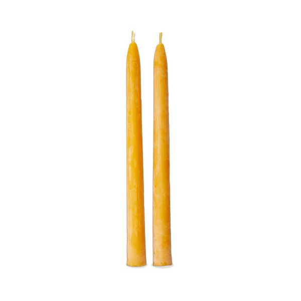 Picture of beeswax 10" dipped tapers set of 2 - honey