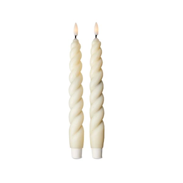 Picture of spiral led tapers set of 2 - ivory