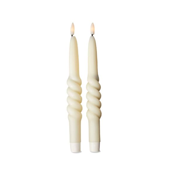 Picture of twist led tapers set of 2 - ivory