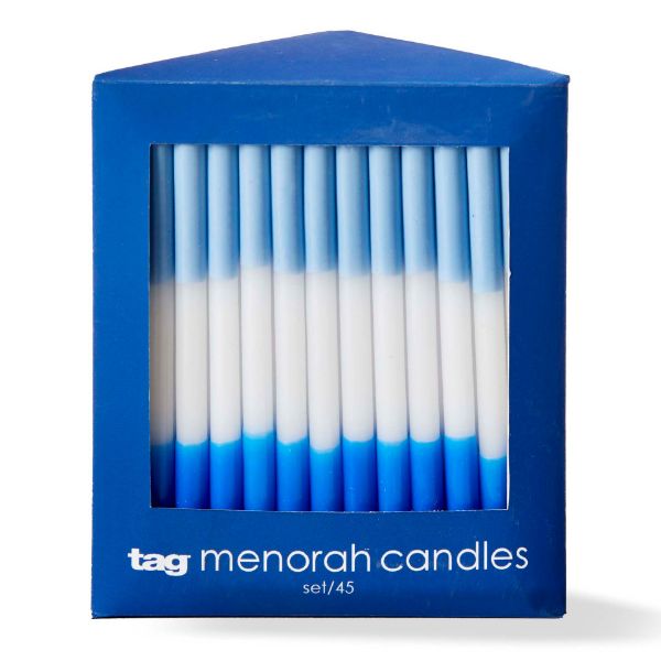 Picture of hanukkah blue taper candles box/45 - blue multi