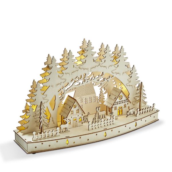 Picture of winter village led decor - natural