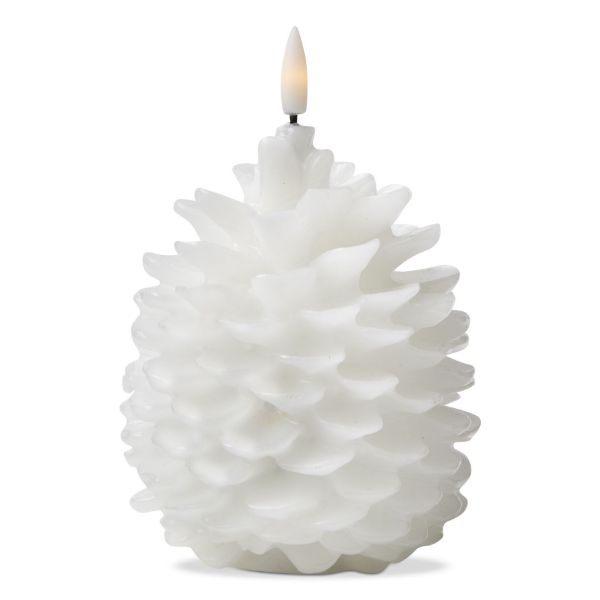 Picture of pinecone led candle - white