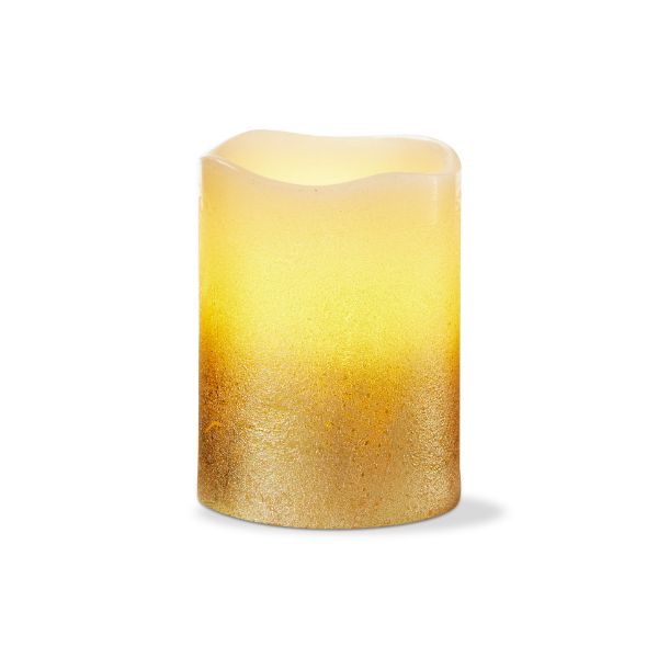 Picture of shimmery led pillar 3x4 - gold