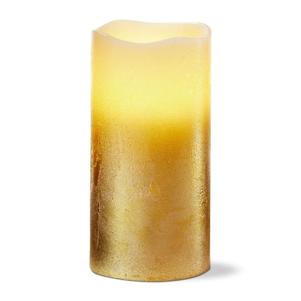 Picture of shimmery led pillar 3x6 - gold