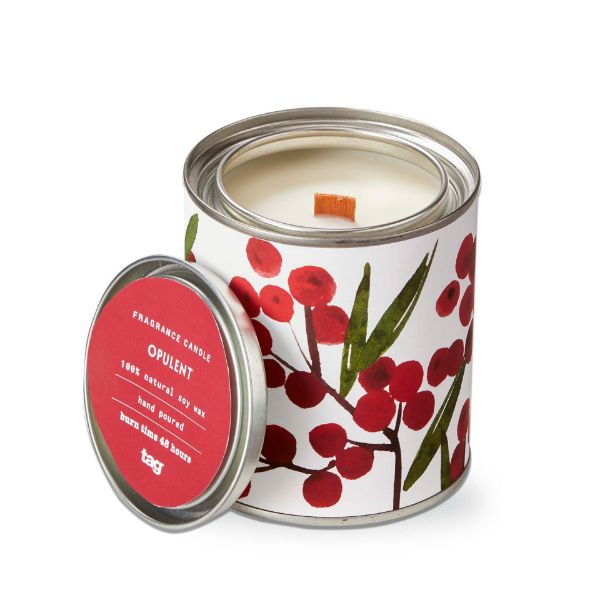 Picture of opulent tin candle - red