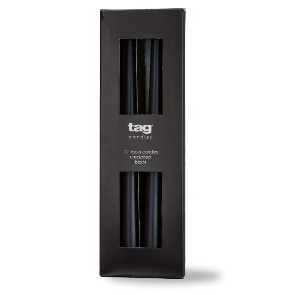Picture of color studio 12" taper candle set of 4 - black