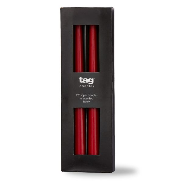 Picture of color studio 12" taper candle set of 4 - cranberry