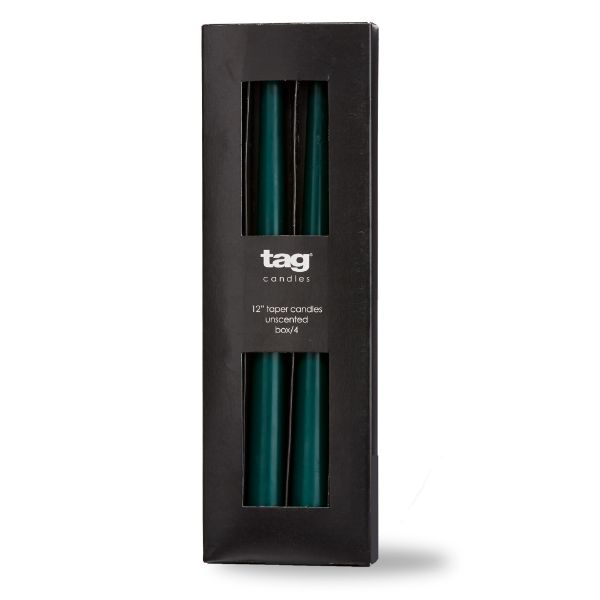 Picture of color studio 12" taper candle set of 4 - dark green