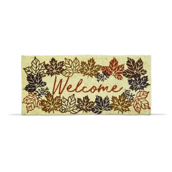 Picture of falling leaves welcome estate coir mat - multi harvest