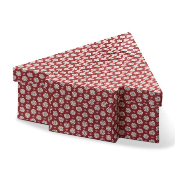 Picture of christmas tree paper box - red multi