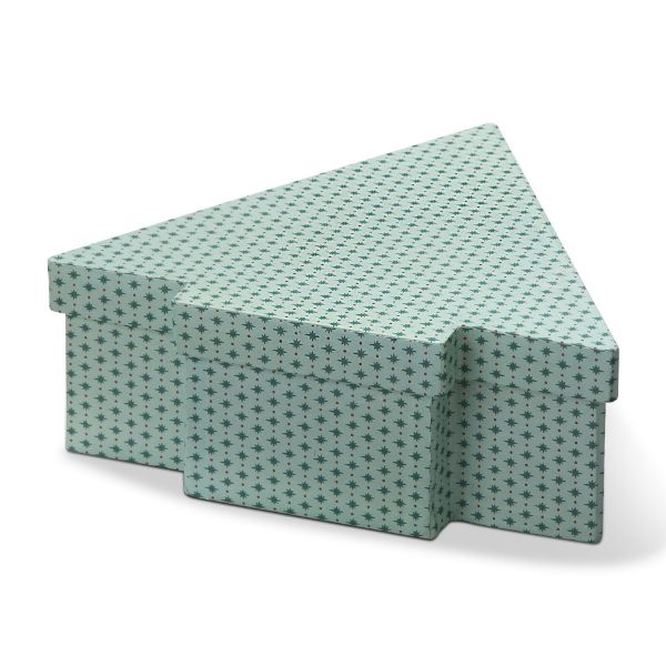 Picture of christmas tree paper box - green multi